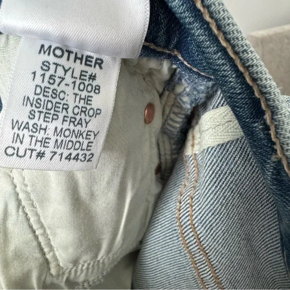 Mother The Insider Crop Step Fray Jeans 27 - Picture 7 of 8